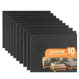 Felt Furniture Pads 10pcs 8" x 6" Adhesive Large Felt Pads, Cuttable Chair Leg Pads, Hardwood Floor Protectors for Furniture, Black - Retail: $9