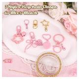 Ecoofor 249 Pcs Keychain Making Kit Includes 15 Keychain Clips, 16.4 Feet Chains, 100 Charms, Beading Accessories, Jewelry Pliers DIY Bag Charms & Jewelry Craft Kit Supplies - Retail: $22