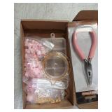 Ecoofor 249 Pcs Keychain Making Kit Includes 15 Keychain Clips, 16.4 Feet Chains, 100 Charms, Beading Accessories, Jewelry Pliers DIY Bag Charms & Jewelry Craft Kit Supplies - Retail: $22