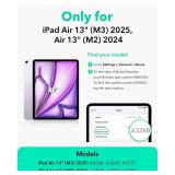 ESR for iPad Air 13 Inch Case M3/M2 (2025/2024), Vertical Stand Cover, Multi Stand Angles, Ultra-Stable Case with Pencil Holder, Flip Series, Black - Retail: $33