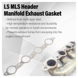 LS MLS Exhaust Manifold Header Gasket Bolts Kit Compatible with Chevy Silverado Camaro Caprice Corvette Tahoe GMC Sierra CTS Escalade LS1 LS2 LS3 LS6 LQ4 LQ9 LM7 4.8L 5.3L 5.7L 6.0L 6.2L OEM# 12617944