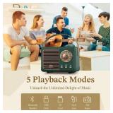 PRUNUS J-999 Retro Bluetooth Speaker,Vintage Decor,Mini Wireless Bluetooth Speaker,Cute Old Fashion Style Support USB/TF Card/AUX for Kitchen Desk Bedroom, White Elephant Gifts for Adults Men Women - 