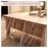 10FT White Pearl Table Runner, Rustic Boho Tulle Table Runner with Pearls Tulle Fabric Lace Tables Runners for Baby Shower Wedding Party Veil Dessert Thanksgiving Decor Champagne - Retail: $5