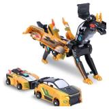 Hjhyqex 2-in-1 Transformation Dinosaur Car Toy - Magnetic Collision Robot Cars for Kids | Exciting Transforming Play for Boys & Girls | Ideal Birthday (Golden Dragon) - Retail: $16