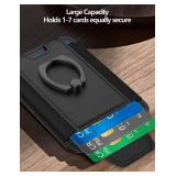 For Magsafe Wallet with Grip, 6-Card Holder, Stronger Magnetic Card Wallet Holder for iPhone 17/16/15, iPhone 14/13/12 Series, Leather Magnetic Phone Wallet with Privacy Flap, RFID Blocking, Black - R