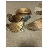 BaiNong Gold Drawer pulls Brushed Brass Cabinet pulls Modern Gold Cabinet Handles Drawer Handles for Dresser Bathroom (4Pack-Lengths:4inch Semicircle) - Retail: $33