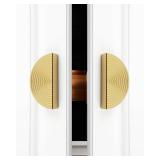 BaiNong Gold Drawer pulls Brushed Brass Cabinet pulls Modern Gold Cabinet Handles Drawer Handles for Dresser Bathroom (4Pack-Lengths:4inch Semicircle) - Retail: $33
