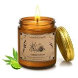 Scented Candles for Home, 16oz Large Jar Scented Candle Lemon Verbena Soy Wax Candle with 100 Hour Burn Time, Long Lasting Aromatherapy Candle for Home Fragrance, Relaxation & Gift for Women/Men - Ret