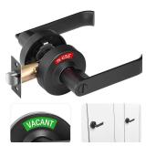 Aglehome Bathroom Indicator Privacy Door Lock, Vacant Occupied Bathroom Lock, Large Vacant or in-Use Door Handle for All Women Men Restrooms, Ansi Grade 2 Commercial Grade, Black - Retail: $60