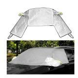 FALVFUN Car Windshield Cover with Side Mirror, 4 Layers Magnetic Vehicle Ice Snow Protection Cover, Automotive Windshield Sun Shade Protector Accessories, Universal for SUV, Sedan, Truck (SUV)