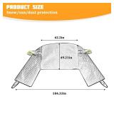 FALVFUN Car Windshield Cover with Side Mirror, 4 Layers Magnetic Vehicle Ice Snow Protection Cover, Automotive Windshield Sun Shade Protector Accessories, Universal for SUV, Sedan, Truck (SUV)