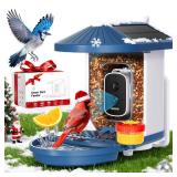 Smart Bird Feeder with Camera Solar Powered,5MP HD AI Identify Bird Species, Real-Time Alert & Weatherproof, Auto Record Videos, Ideal Gift for Christmas, Environmental Friendly,Non-Toxicviously Owned