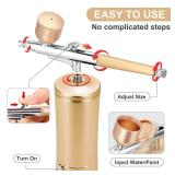 Airbrush Kit with Compressor, Auto Handheld Airbrush Gun with 0.3mm Tip, Rechargeable, Portable Air Brushes for Painting, Tattoo, Nail Art, Model Coloring, Makeup, Cake - Retail: $20
