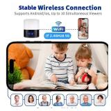 Chasvon 3-in-1 Security Camera with 128GB SD Card, Bluetooth Speaker & Night Light, 1080P Wireless Indoor Camera, AI Motion Detection, 180° Rotating Camera, Cloud Storage, Pet/Baby Monitor Missing Sd