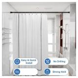 Shower Curtain Rod 2 Pack Adjustable Curtain Rods 30-64 Inch Black Shower Curtain Rods no Drilling Expandable Tension Spring Rod for Bathroom Closet Doorway Door - Retail: $31
