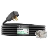 PLUGTUL 20AMP Extension Cord 10FT, NEMA 5-20 Heavy Duty Extension Cord, Lighted End, 12Gauge, SJTW, 20AMP 125V 2500W, Black - Retail: $35