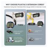 PLUGTUL 20AMP Extension Cord 10FT, NEMA 5-20 Heavy Duty Extension Cord, Lighted End, 12Gauge, SJTW, 20AMP 125V 2500W, Black - Retail: $35