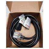 PLUGTUL 20AMP Extension Cord 10FT, NEMA 5-20 Heavy Duty Extension Cord, Lighted End, 12Gauge, SJTW, 20AMP 125V 2500W, Black - Retail: $35