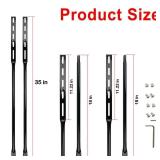 Heavy Duty Metal Sign Stakes, Black Steel, 35 Inch Length, Ground Mounting Kit with Hardware, 2 Pack - Retail: $27