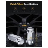 MIKKUPPA 24PCS M14x1.5 Skinny Lug Nuts, Chrome 19mm Hex, 1.8" Tall, 23mm Wide, Replacement for 1999-2022 Chevy Silverado 1500, 2009-2022 Traverse, 2007-2022 GMC Acadia Aftermarket Wheel - Retail: $24