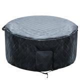 Insulated Inflatable Hot Tub Cover Round Full Coverage Hot Tub Thermal Cover Cap Dustproof Outdoor Energy Saving Spa Covers with Zipper Door Adjustable Strap Handle for Keeping Warm (Black, 78"Dx28"H)