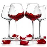 LASTURYCX Wine Glasses Set of 4, 18OZ Large Crystal Red Wine Glasses, Hand Blown Vintage Wine Glasses with Thin Rim, Large Bowl, Long Stem, Gifts for Wedding, Valentine