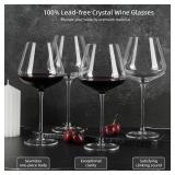 LASTURYCX Wine Glasses Set of 4, 18OZ Large Crystal Red Wine Glasses, Hand Blown Vintage Wine Glasses with Thin Rim, Large Bowl, Long Stem, Gifts for Wedding, Valentine