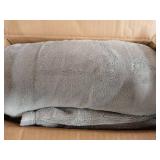 Sunbeam Electric Royal Luxe Microplush Heated Blanket, 12 Heat Settings, 12-Hour Auto Shut-Off, Fast Heating, Warm & Cozy, Machine Washable, Dove Gray Color, Full (84" x 72") - Retail: $59