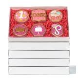 TEMLQPACK 55 PACK 9.5" x 6" x 1.2" Clear Cookie Boxes with Full Window,Bakery Boxes Cakesicle Boxes Chocolate Covered Pretzel Rods Boxes Macaron Boxes for Valentine