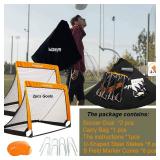 Poray Portable Soccer Goal Net for Kids & Adults,Set of 2,Pop Up 4FT Soccer Goal with 210D Oxford & 8 Field Marker Cones & Extra Stakes,Birthday Gift & Fun for Backyard and Soccer Training - Retail: $