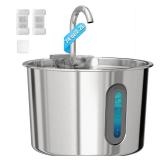 HAJXM Cat Water Fountain, 74oz/2.2L Cat Fountain for Drinking - Pet Water Fountain Stainless Steel for Cats Inside - Quiet Water Bowl Dispenser - Kitty Drinking Fountains - for Pets& Small Animals - R