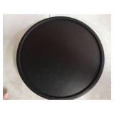 VeyFey Turntable Vanity Tray 10 Inch for Perfume Candle, Bamboo Kitchen Sink Countertop Organizer Keep Glass, Sponge and Soap Bathroom Coffee Table Decorative Black (VFLZ) - Retail: $17