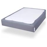 Box Spring Cover King Size, Alternates for Bed Skirt, Smooth and Elastic Woven Material Wrap Around 4 Sides of The Box Spring, Wrinkle & Fading Resistant, Washable, Dustproof, Grey - Retail: $18