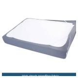 Box Spring Cover King Size, Alternates for Bed Skirt, Smooth and Elastic Woven Material Wrap Around 4 Sides of The Box Spring, Wrinkle & Fading Resistant, Washable, Dustproof, Grey - Retail: $18