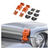 RT-TCZ for Wrangler Hood Latches Catch Kit Compatible with 2007-2025 Jeep Wrangler JK JL Gladiator JT Orange Exterior Accessories 2pcs (3-Holes) - Retail: $40