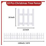 16" Extra Tall Christmas Tree Fence,10PCS Heavy Duty Wooden Baby Gate Around Christmas Tree Gate,Thickened White Picket Fence Barrier for Dogs,Cats&Kids,Tree Fence Border Decoration - Retail: $50