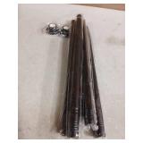 TEECK Shower Curtain Rod, 27-76 inch Adjustable Spring Tension Curtain Rod, Never Rust Anti-Slip Shower Curtain Rod for Bathroom, No Drilling, Never Collapse, Easy to Use, Black - Retail: $20