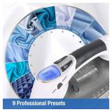 BEAUTURAL 1800-Watt Steam Iron with Digital LCD Screen, Double-Layer and Ceramic Coated Soleplate, 3-Way Auto-Off, 9 Preset Temperature and Steam Settings for Variable Fabric Gray - Retail: $40