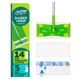 Swiffer Sweeper 2-in-1 Mops for Floor Cleaning, Dry and Wet Multi Surface Floor Cleaner, Sweeping and Mopping Starter Kit, Includes 1 Mop + 19 Refills, 20 Piece Set - Retail: $20