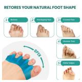 FACTORY SEALED - Welnove Gel Toe Separators for Correct Bunion Toe Spacers for Feet Men - Hammertoe Straighteners for Women, Yoga Practice, Foot Alignment FSA or HSA Eligible (2 Count)