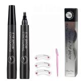 APPEARS NEW - Professional Eyebrow Pencil, Waterproof, Easy and Easy to Shape Eyebrows, Long Lasting, Eyebrow Pencil (black suit)