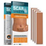 APPEARS NEW - NUVADERMIS Silicone Scar Sheets â Extra Long Medical-Grade Scar Sheets for C-Section, Tummy Tuck, Keloid, and Surgical Scars â Reusable and Effective â Pack of 4 â Me