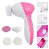 FACTORY SEALED - (Color Varies From Srock Image) 5 in 1 Electric Facial Cleansing Brush, Beauty Face Care Massager Facial Cleaner Massage Tool Suitable for Different Skin Types