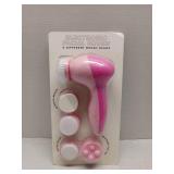 FACTORY SEALED - (Color Varies From Srock Image) 5 in 1 Electric Facial Cleansing Brush, Beauty Face Care Massager Facial Cleaner Massage Tool Suitable for Different Skin Types