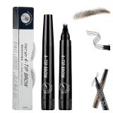 FACTORY SEALED - Lightsbetter Waterproof Brow Pen, Tint My 4 Tip Brow Waterproof, 4 Tipped Precise Brow Pen, Microblading Eyebrow Pen 4 Fork Tip Tattoo Pencil (4#)