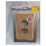 Angelo Brothers Oak Wood Double Outlet Cover Plate