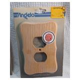 Angelo Brothers Oak Wood Double Outlet Cover Plate