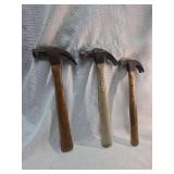 Set of 3 Wood Handle Claw Hammers