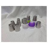 Lot of cake decorating Tips with Couplers