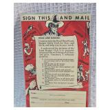 1939 Lone Ranger Bond Bread Safety Club Membership Form